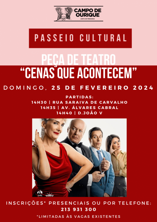 Passeio Cultural Fevereiro 2024 - Peça de Teatro 