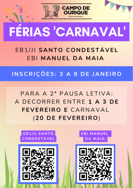 Férias Carnaval | EB1/JI santo Condestável EBI Manuel da Maia 